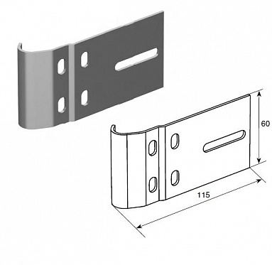 Соединительная пластина (115 мм) для вертикальных направляющих 2" (Типа F)