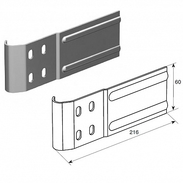 Соединительная пластина (180 мм) для вертикальных направляющих 2" (Типа F)